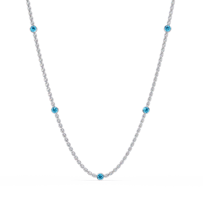 12.3 CTW Oval & Round Colorstone Necklace