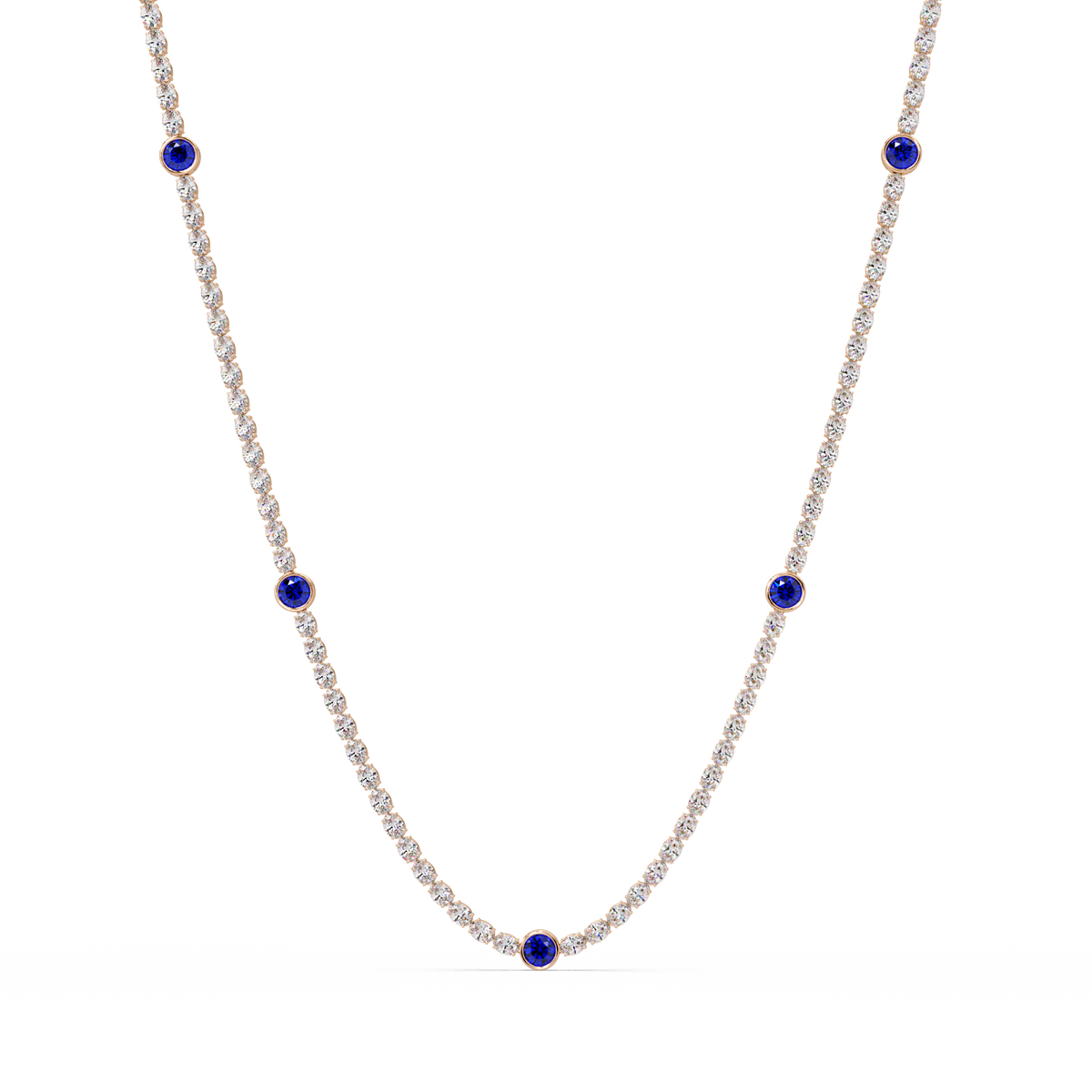 12.3 CTW Oval & Round Colorstone Necklace