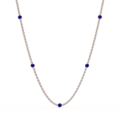 12.3 CTW Oval & Round Colorstone Necklace