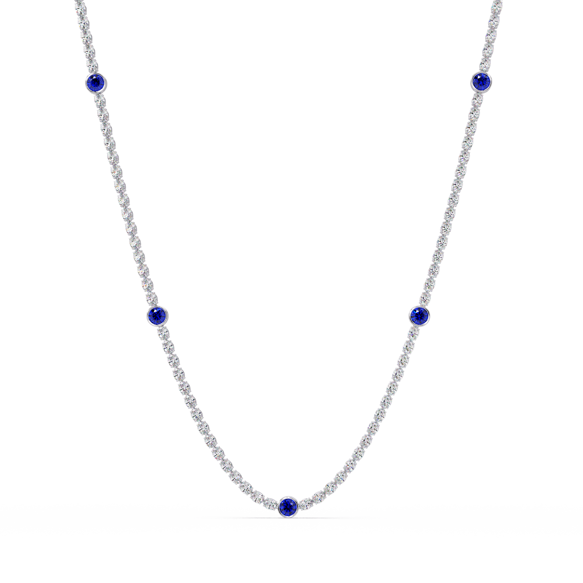 12.3 CTW Oval & Round Colorstone Necklace