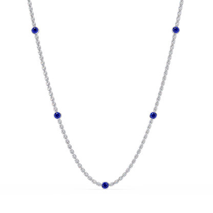12.3 CTW Oval & Round Colorstone Necklace