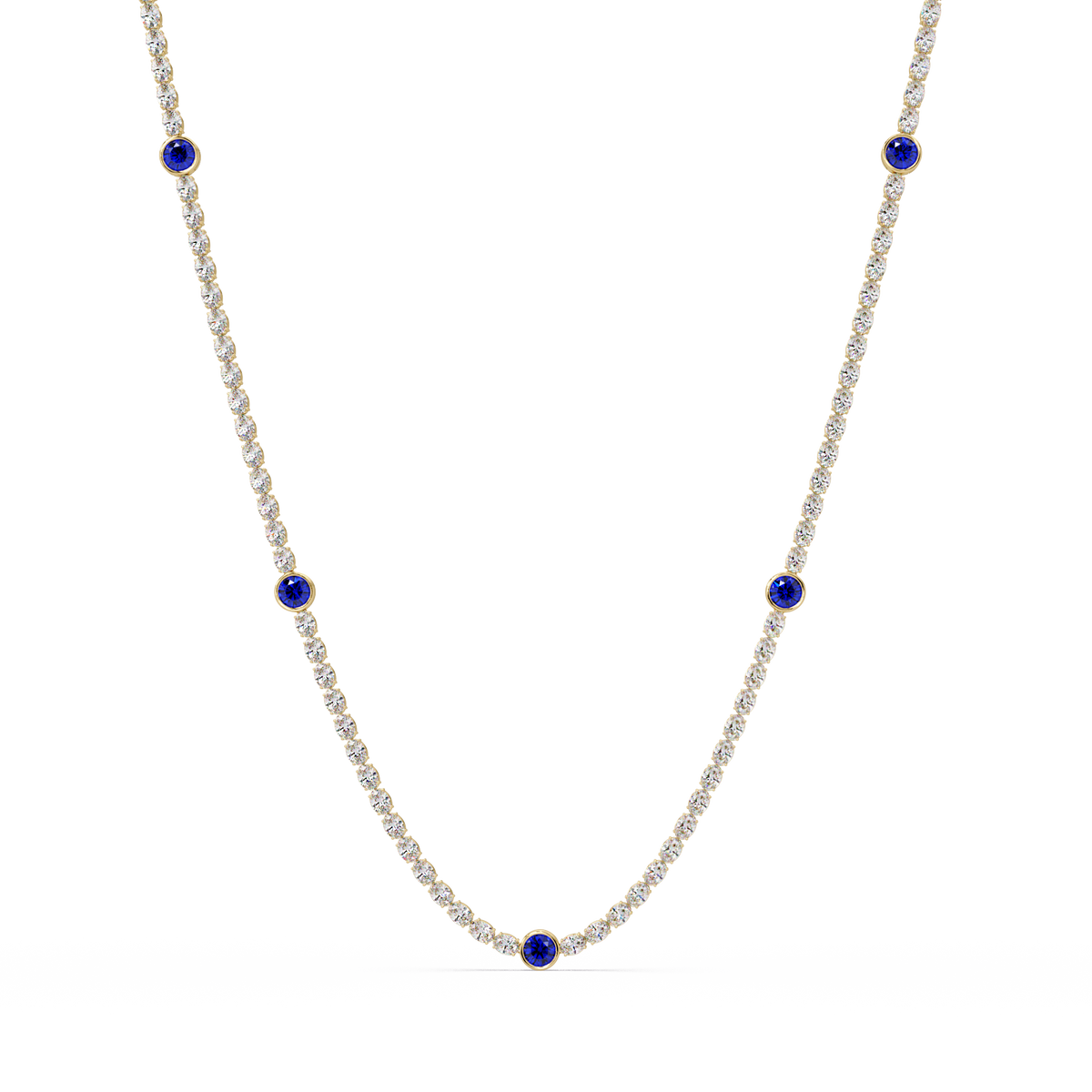 12.3 CTW Oval & Round Colorstone Necklace