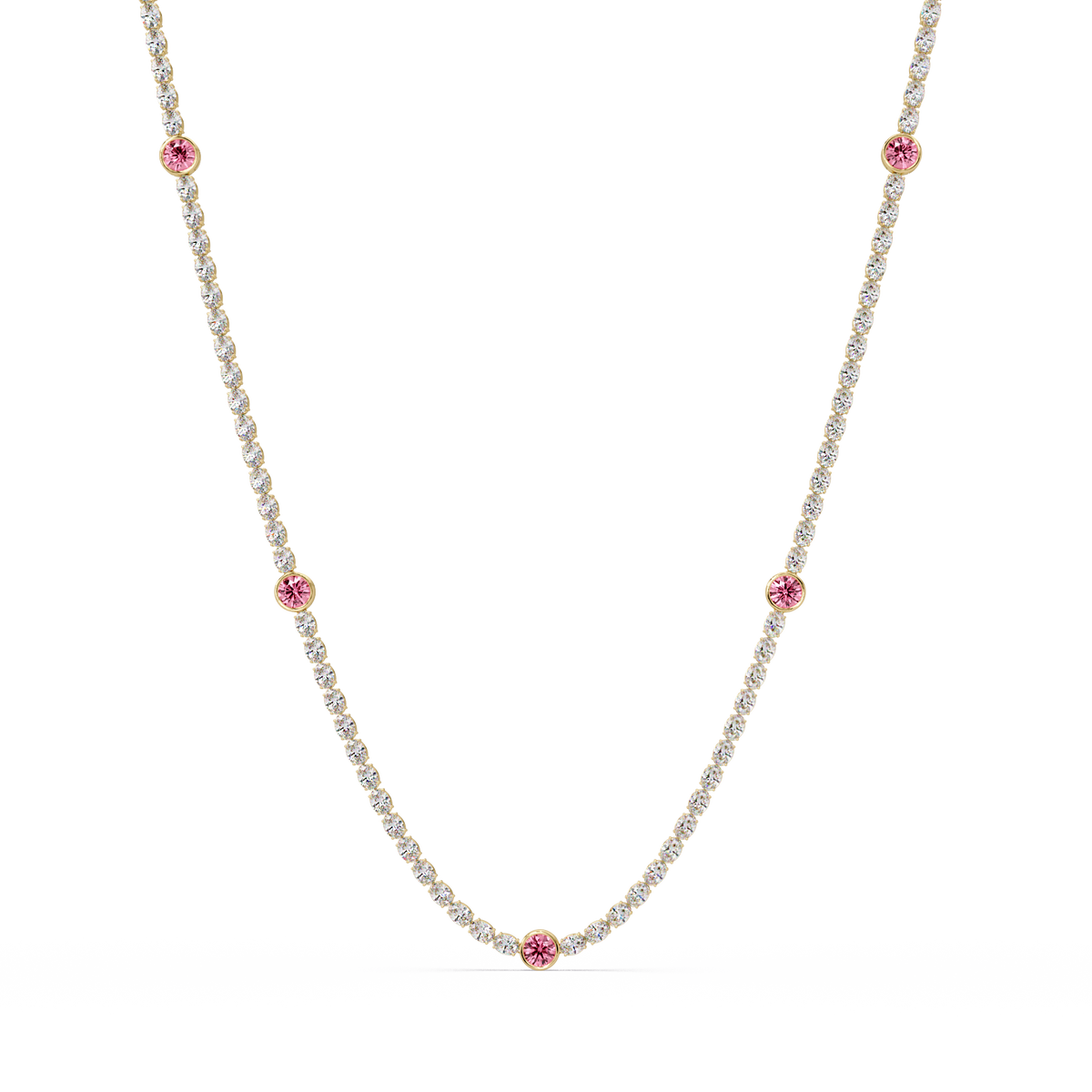 12.3 CTW Oval & Round Colorstone Necklace