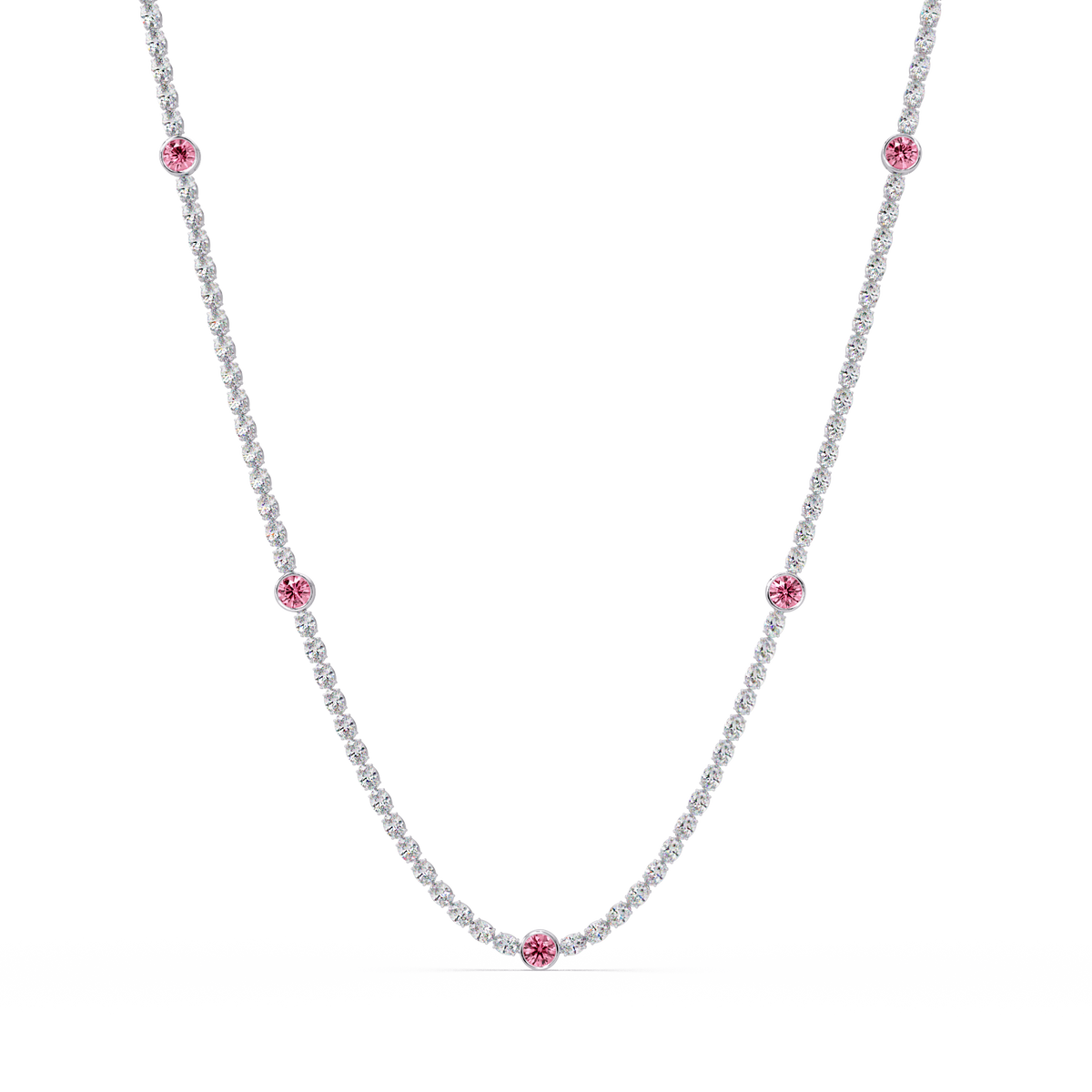12.3 CTW Oval & Round Colorstone Necklace