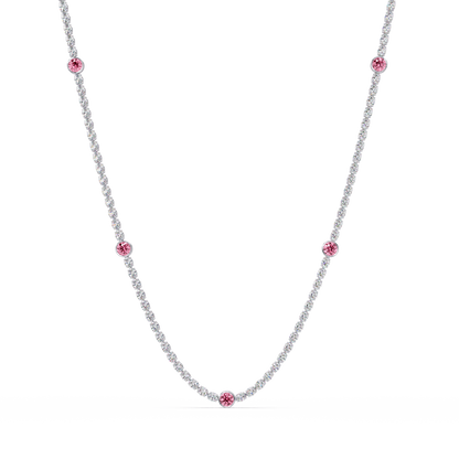 12.3 CTW Oval & Round Colorstone Necklace