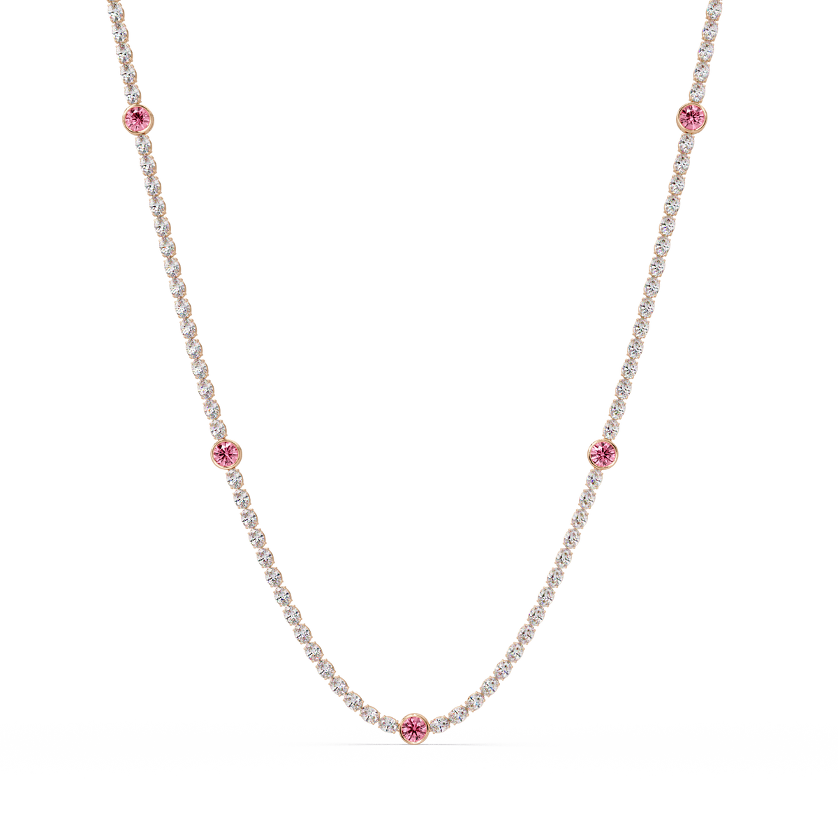 12.3 CTW Oval & Round Colorstone Necklace