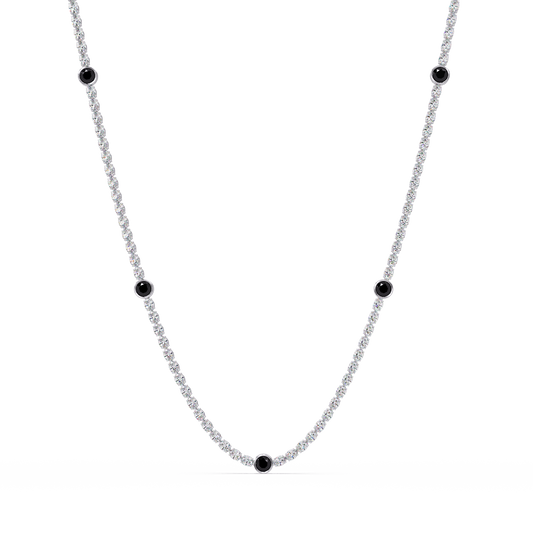 12.3 CTW Oval & Round Colorstone Necklace