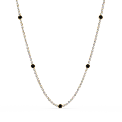 12.3 CTW Oval & Round Colorstone Necklace
