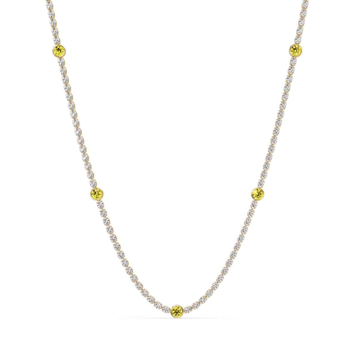 12.3 CTW Oval & Round Colorstone Necklace