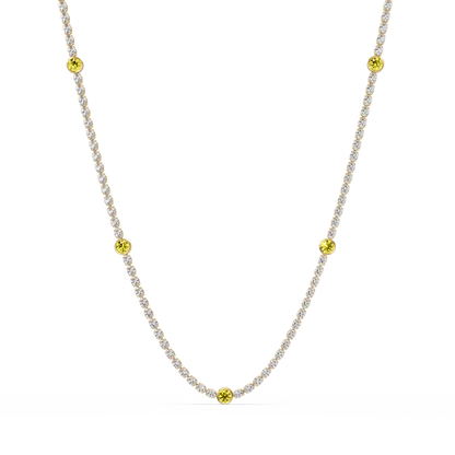 12.3 CTW Oval & Round Colorstone Necklace