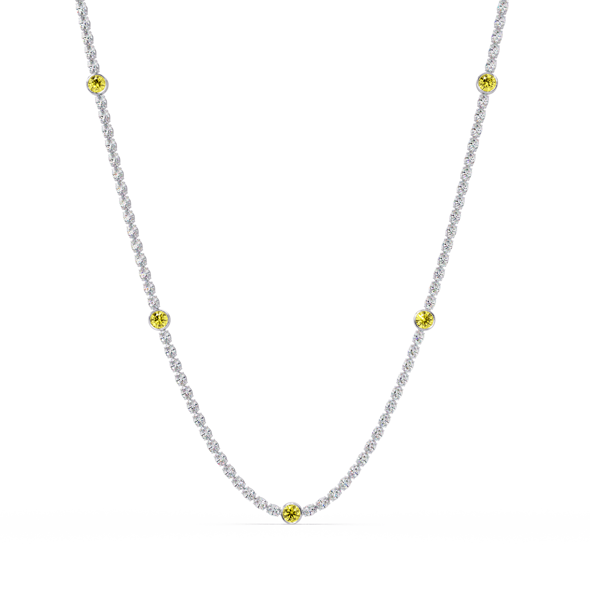 12.3 CTW Oval & Round Colorstone Necklace