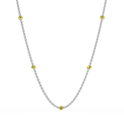 12.3 CTW Oval & Round Colorstone Necklace
