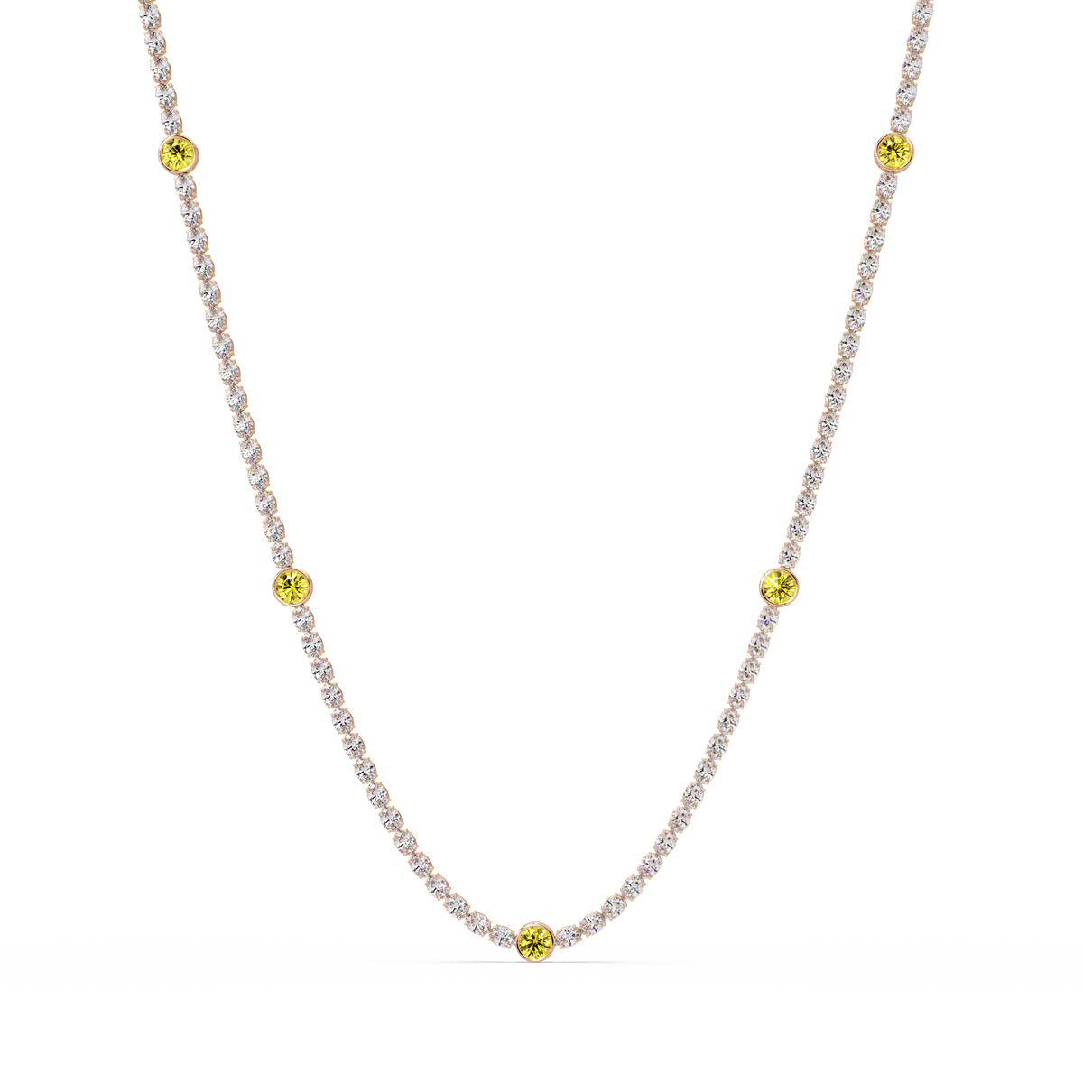 12.3 CTW Oval & Round Colorstone Necklace