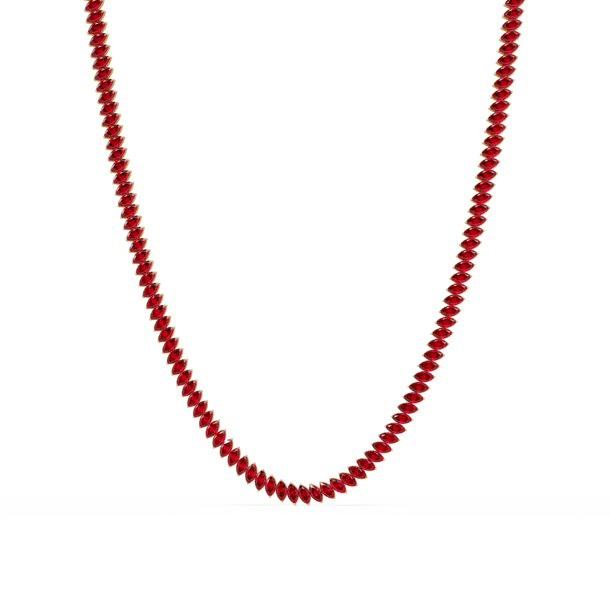 16.0 CTW Marquise-Cut Colorstone Tennis Necklace
