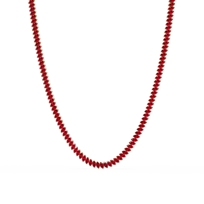 16.0 CTW Marquise-Cut Colorstone Tennis Necklace
