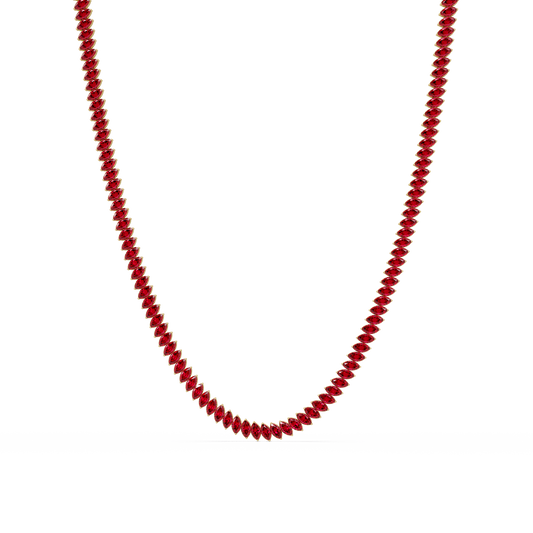 16.0 CTW Marquise-Cut Colorstone Tennis Necklace