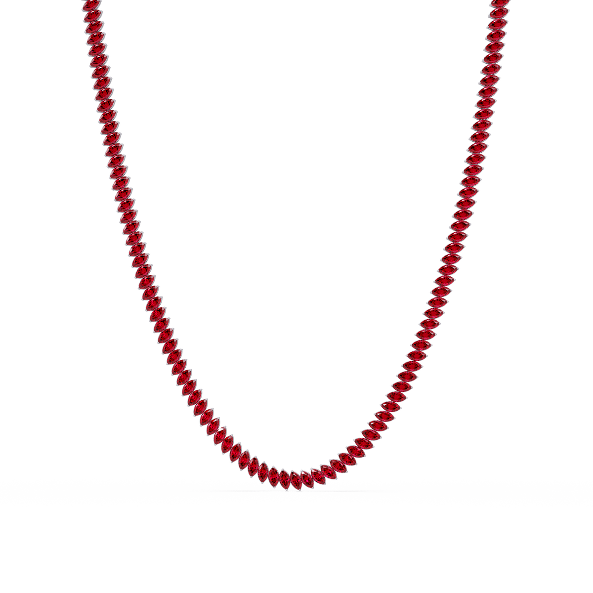 16.0 CTW Marquise-Cut Colorstone Tennis Necklace
