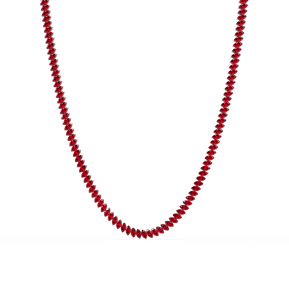16.0 CTW Marquise-Cut Colorstone Tennis Necklace