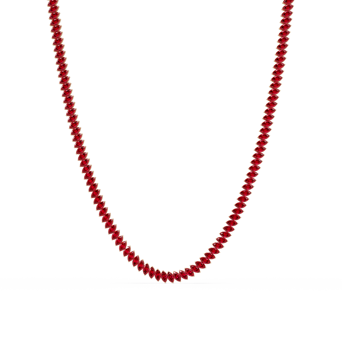 16.0 CTW Marquise-Cut Colorstone Tennis Necklace
