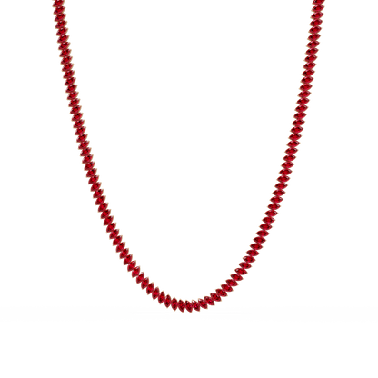 16.0 CTW Marquise-Cut Colorstone Tennis Necklace