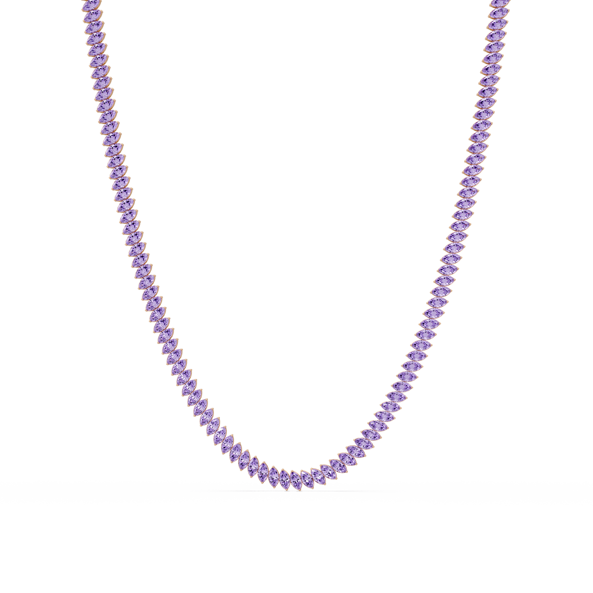 16.0 CTW Marquise-Cut Colorstone Tennis Necklace