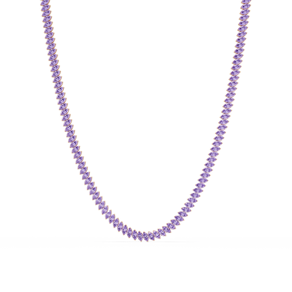 16.0 CTW Marquise-Cut Colorstone Tennis Necklace