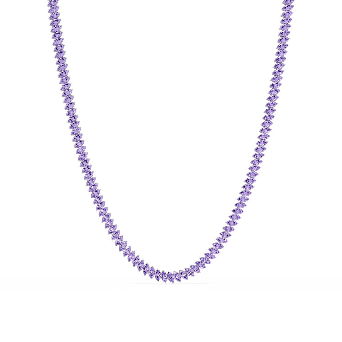 16.0 CTW Marquise-Cut Colorstone Tennis Necklace