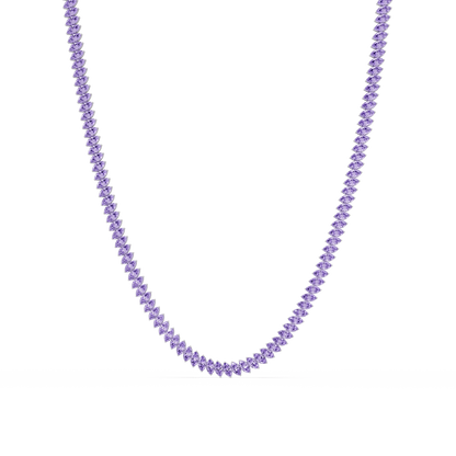 16.0 CTW Marquise-Cut Colorstone Tennis Necklace