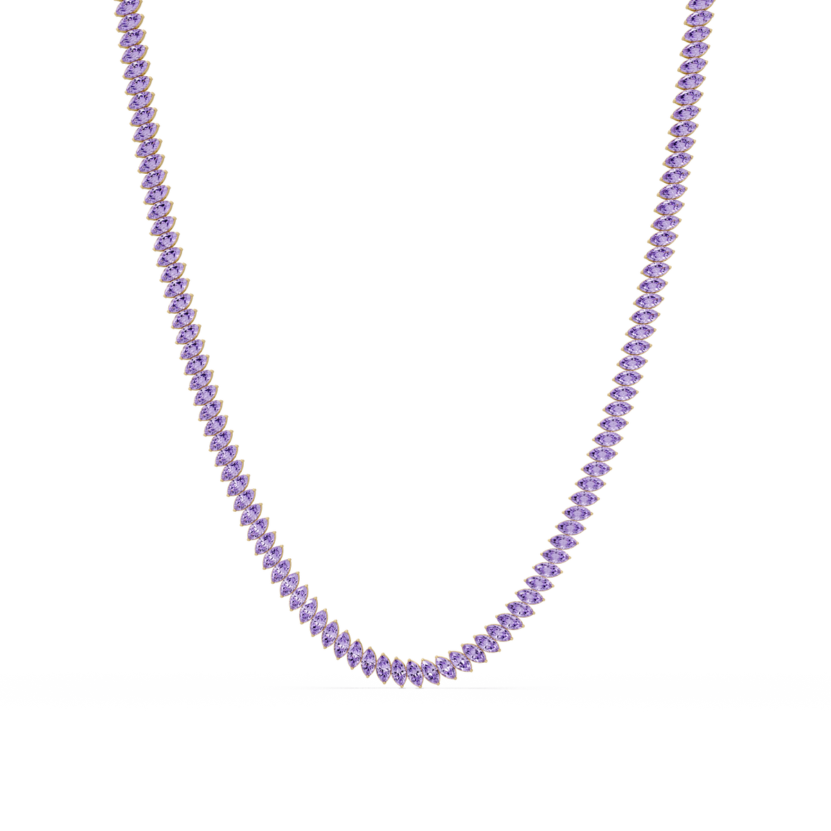 16.0 CTW Marquise-Cut Colorstone Tennis Necklace