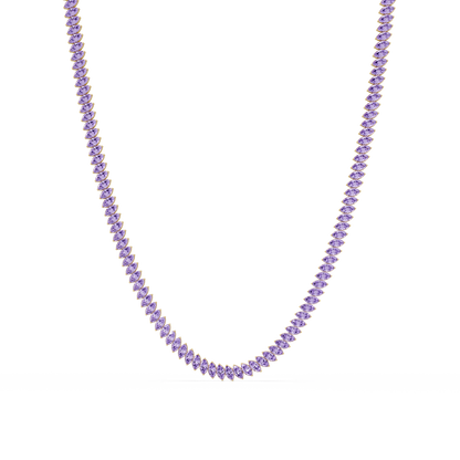 16.0 CTW Marquise-Cut Colorstone Tennis Necklace