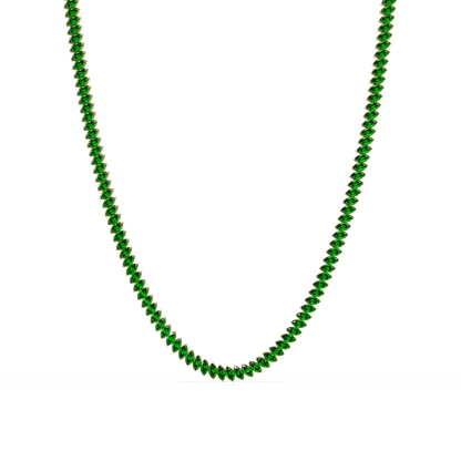16.0 CTW Marquise-Cut Colorstone Tennis Necklace