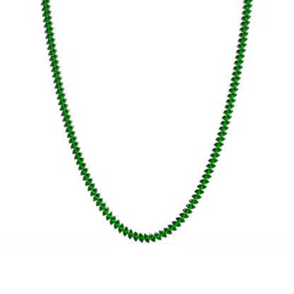 16.0 CTW Marquise-Cut Colorstone Tennis Necklace