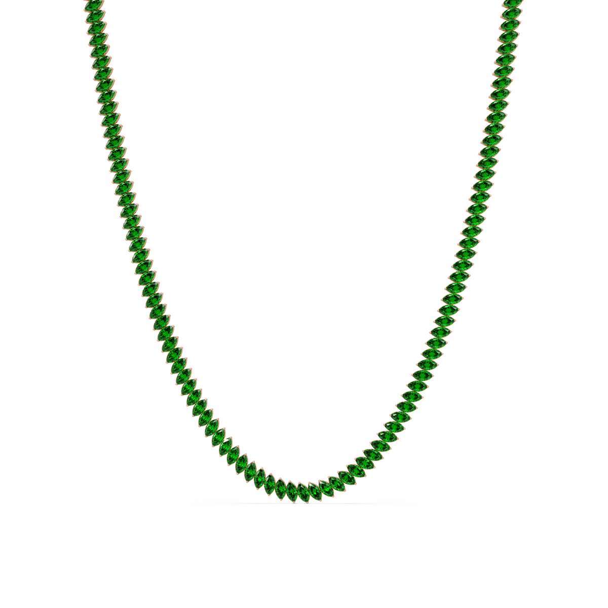 16.0 CTW Marquise-Cut Colorstone Tennis Necklace
