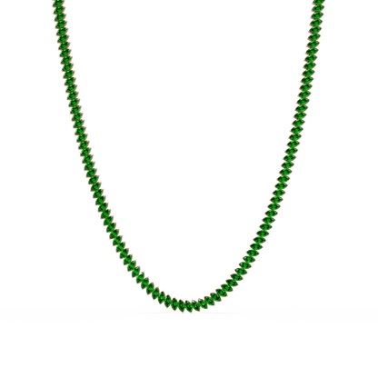 16.0 CTW Marquise-Cut Colorstone Tennis Necklace