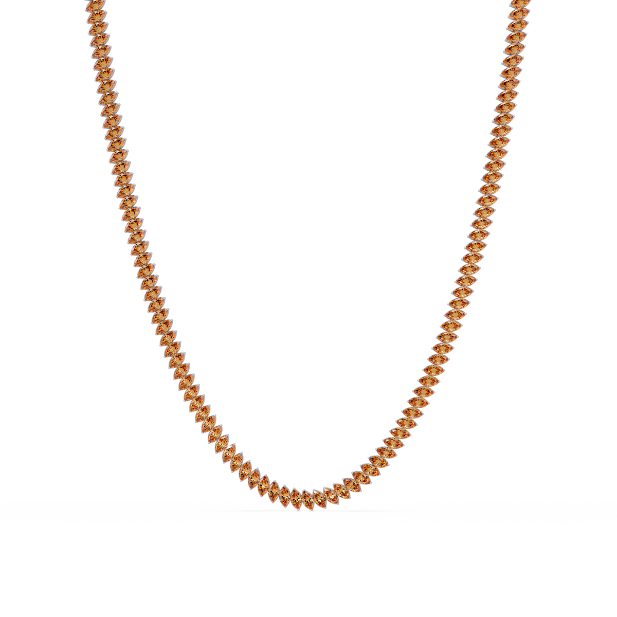 16.0 CTW Marquise-Cut Colorstone Tennis Necklace