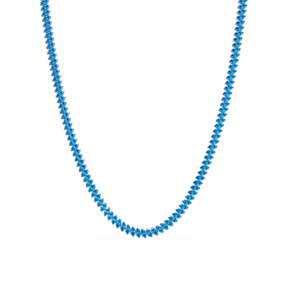 16.0 CTW Marquise-Cut Colorstone Tennis Necklace
