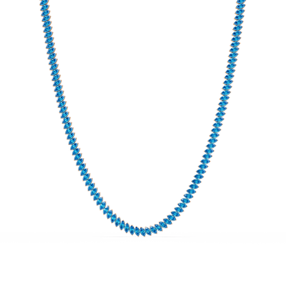 16.0 CTW Marquise-Cut Colorstone Tennis Necklace