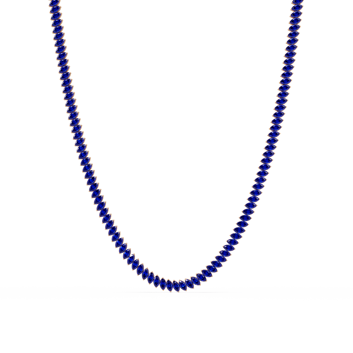 16.0 CTW Marquise-Cut Colorstone Tennis Necklace