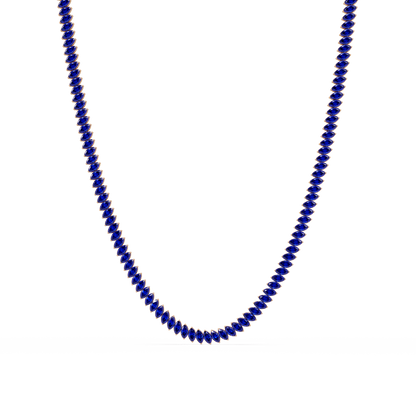 16.0 CTW Marquise-Cut Colorstone Tennis Necklace