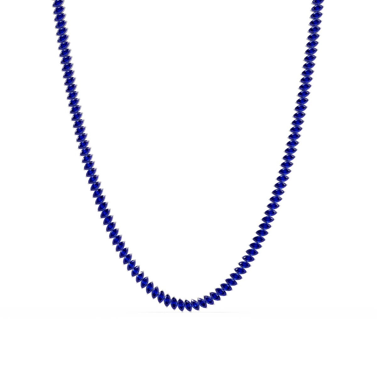 16.0 CTW Marquise-Cut Colorstone Tennis Necklace