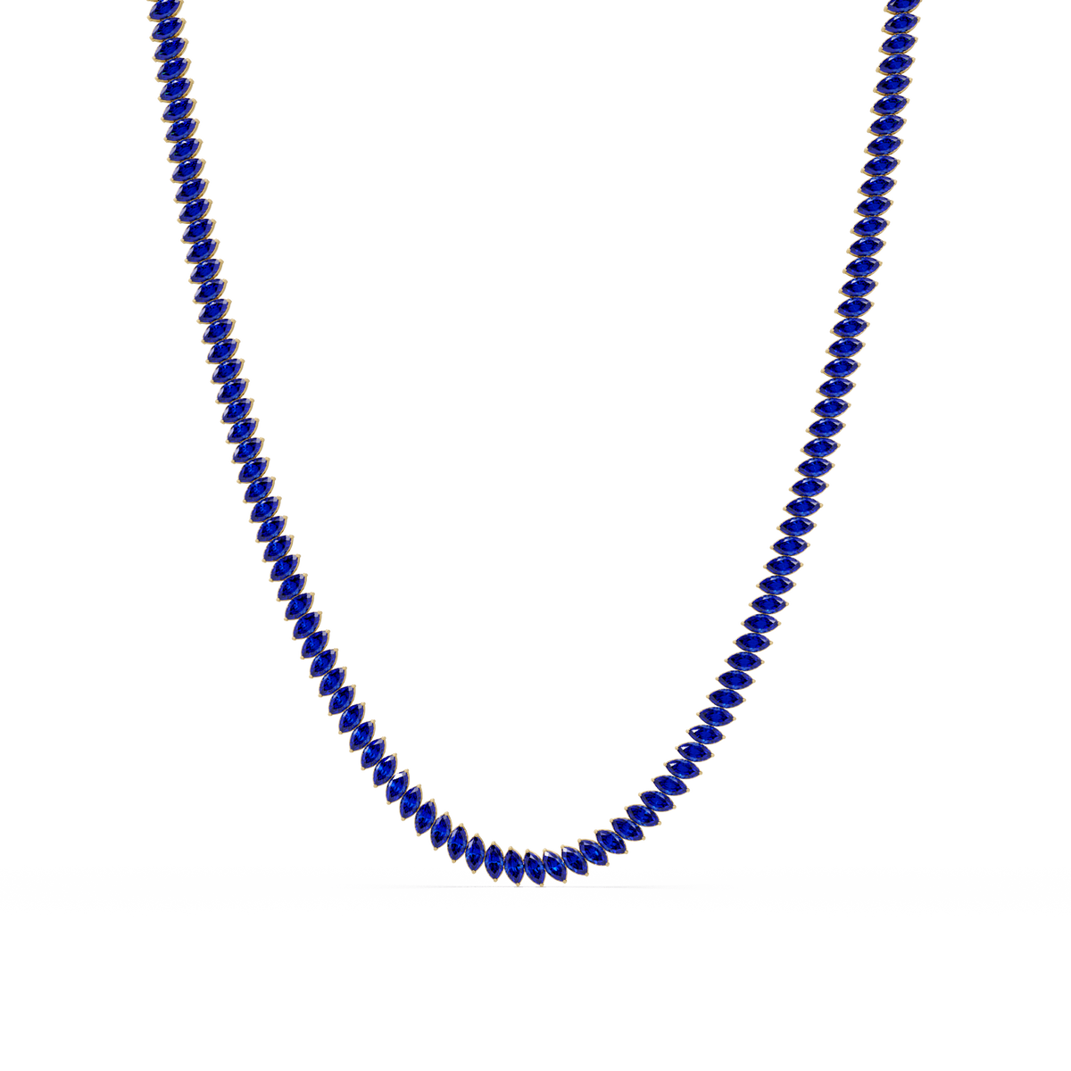 16.0 CTW Marquise-Cut Colorstone Tennis Necklace