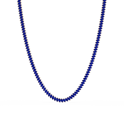 16.0 CTW Marquise-Cut Colorstone Tennis Necklace