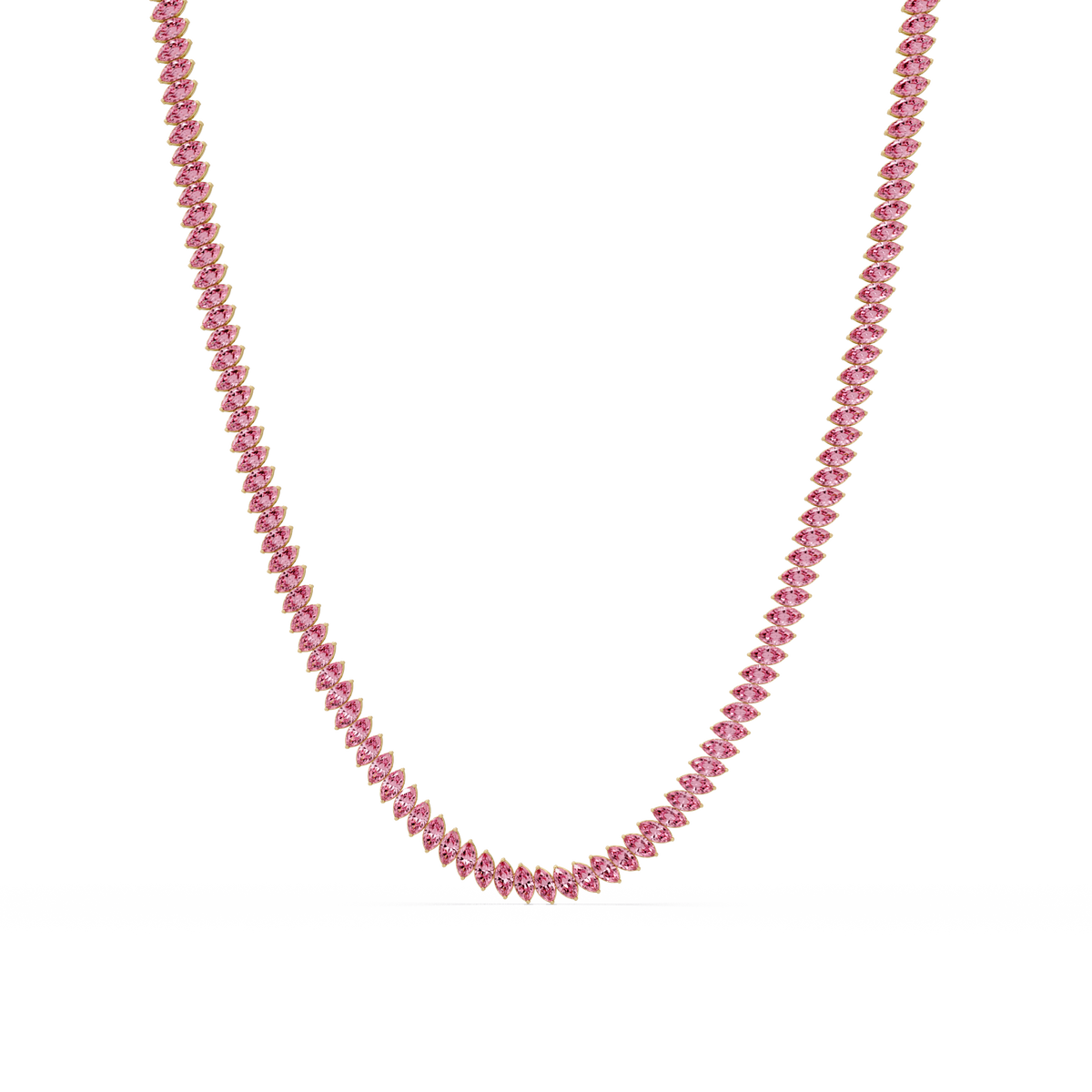 16.0 CTW Marquise-Cut Colorstone Tennis Necklace
