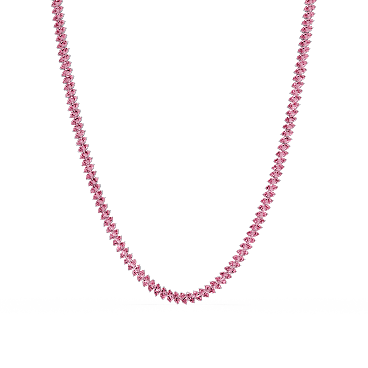 16.0 CTW Marquise-Cut Colorstone Tennis Necklace
