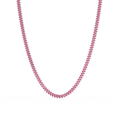 16.0 CTW Marquise-Cut Colorstone Tennis Necklace