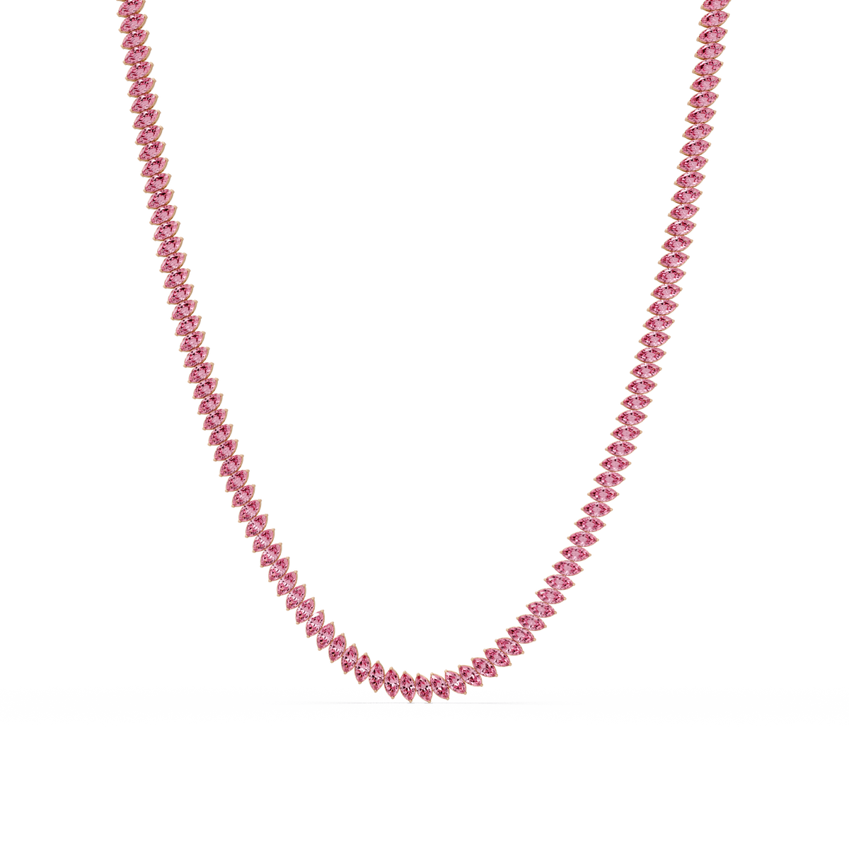 16.0 CTW Marquise-Cut Colorstone Tennis Necklace