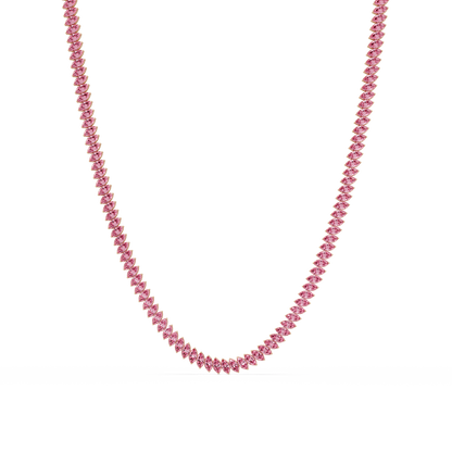 16.0 CTW Marquise-Cut Colorstone Tennis Necklace