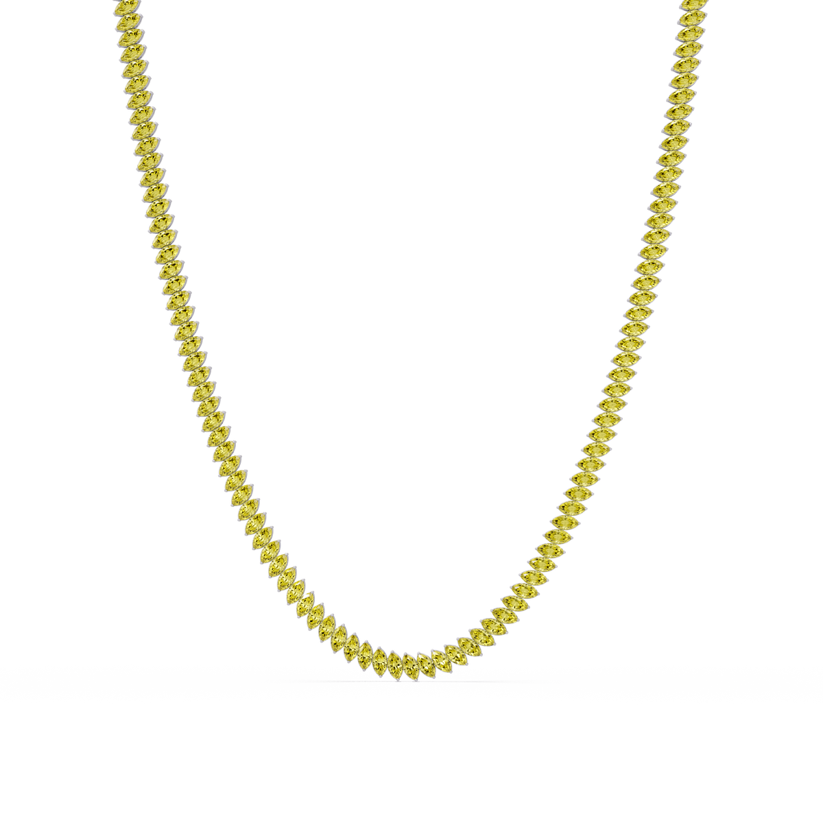 16.0 CTW Marquise-Cut Colorstone Tennis Necklace