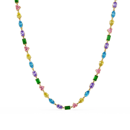 15.1 CTW Mixed-Shape Colorstone Necklace