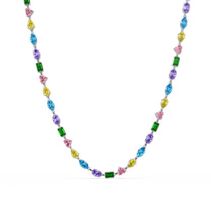15.1 CTW Mixed-Shape Colorstone Necklace